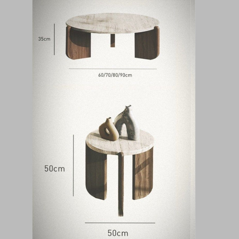 GUETTA Modern Travertine Coffee Table