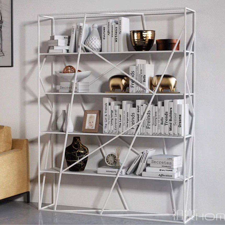APOLONIO Modern Abstract Wireframe Bookshelf