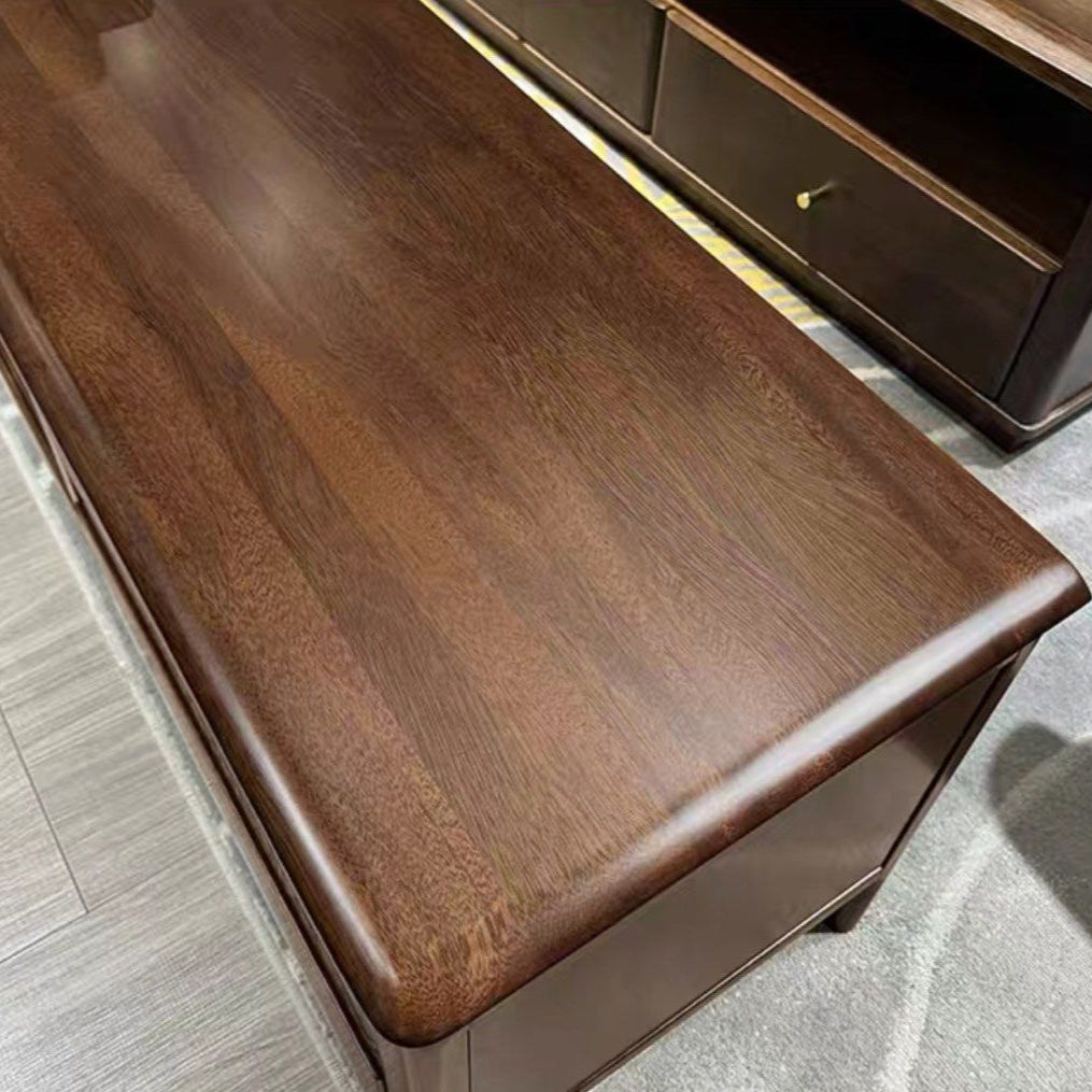 HAROL Modern Solid Walnut Wood TV Console
