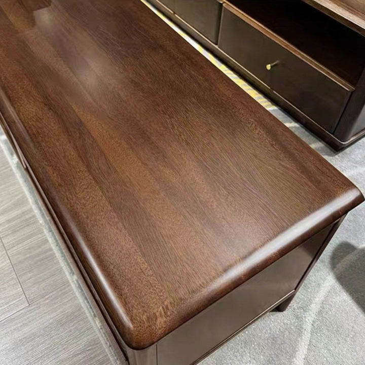 HAROL Modern Solid Walnut Wood TV Console