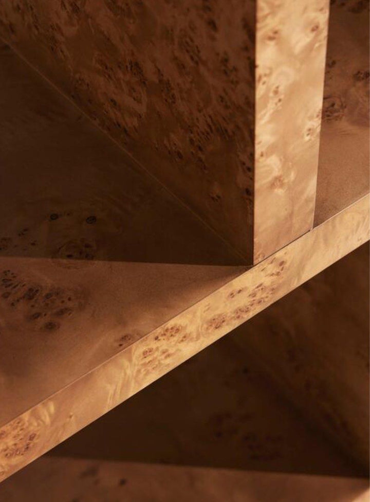 EVANDRO Modern Mappa Burl Display Shelves