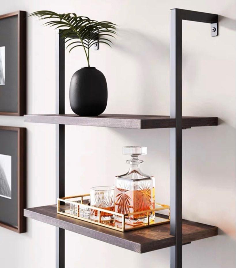 ELIZABETE Industrial Solid Wood Display Wall Shelf