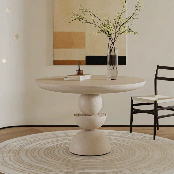 RACEUS Modern Solid Wood Round Dining Table
