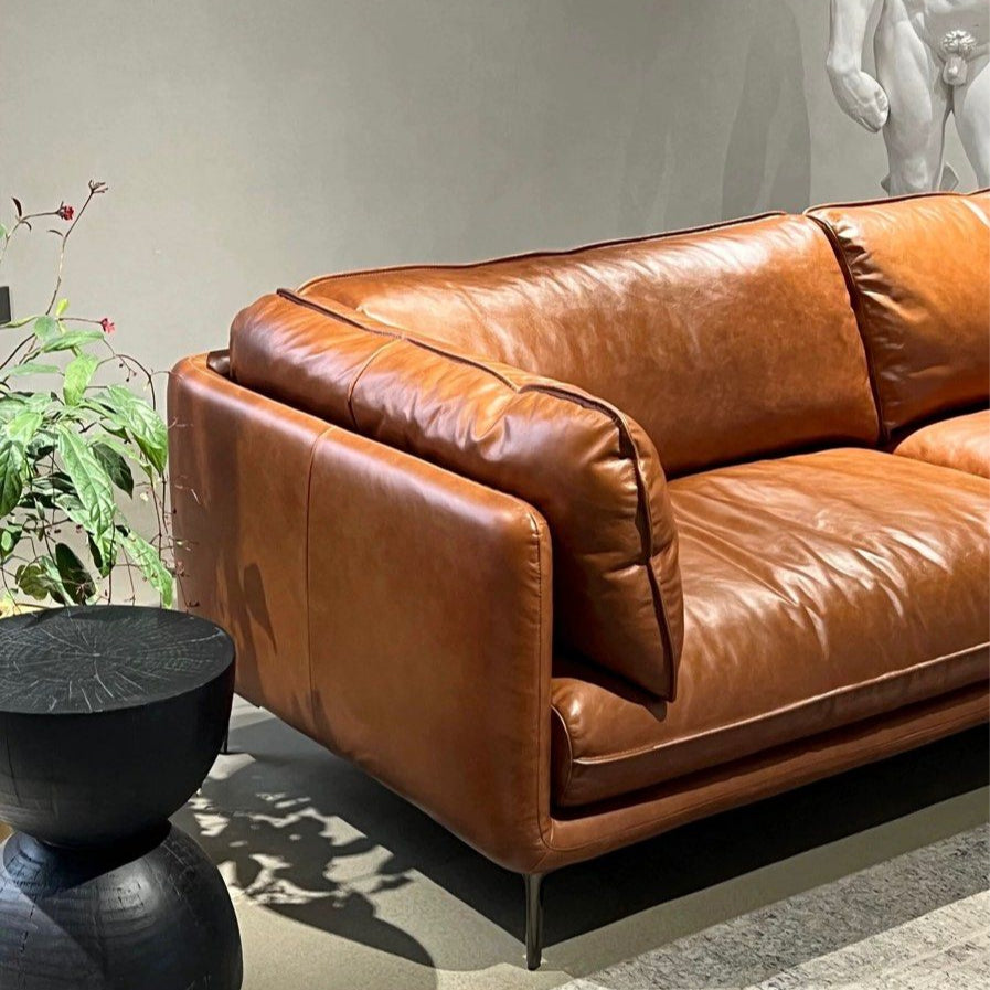 VRENO Modern Grain Leather Sofa