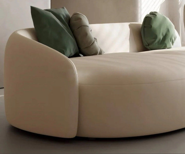 BASTEL Scratch Resistant Leather Curve Sofa