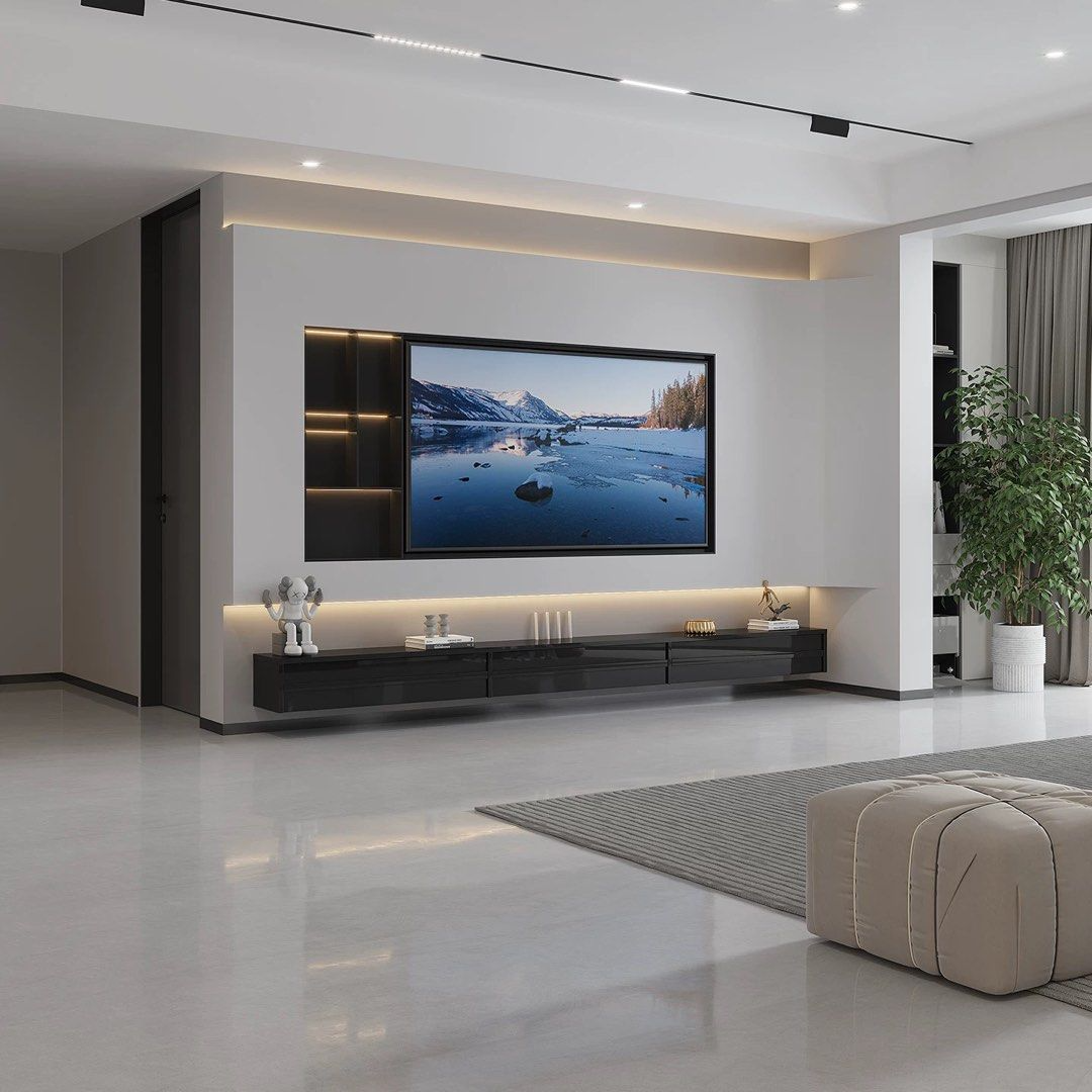 HYDRO Modern Solid Wood Floating TV Console