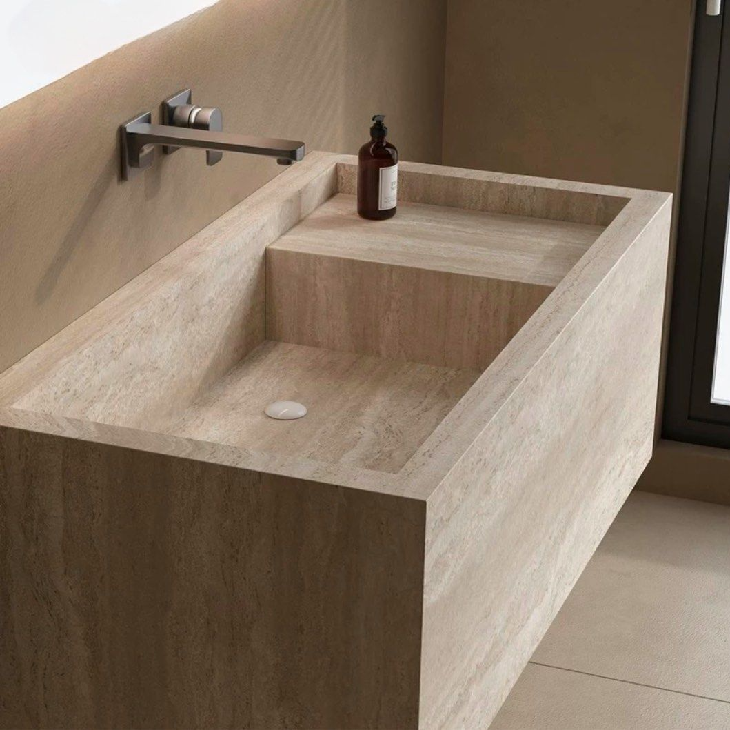 MILOS Modern Travertine Bathroom Vanity Sink