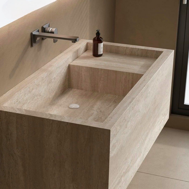 MILOS Modern Travertine Bathroom Vanity Sink