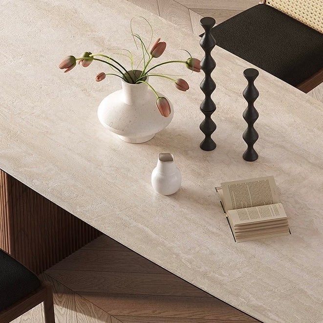 LORO Modern Travertine Dining Table