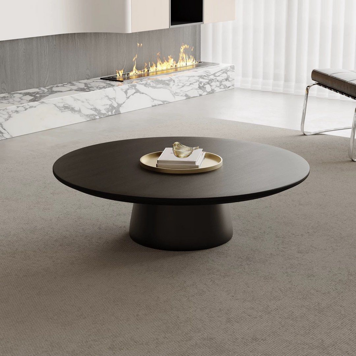 HARLEEN Modern Solid Wood Round Coffee Table