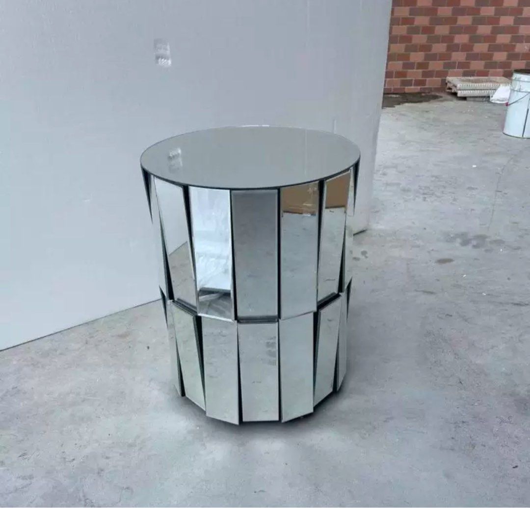VERNON Modern Mirrored Bedside Table