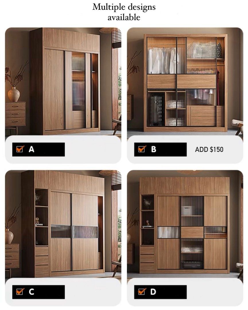 NERVA Modern Walnut Wardrobe