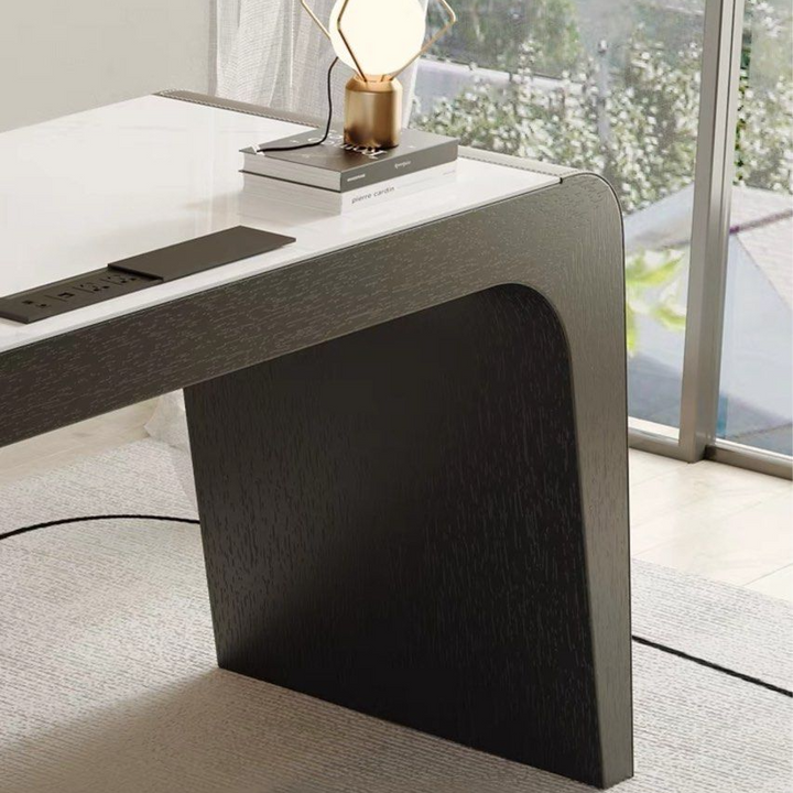 ERICH Modern Saddle Leather Study Desk