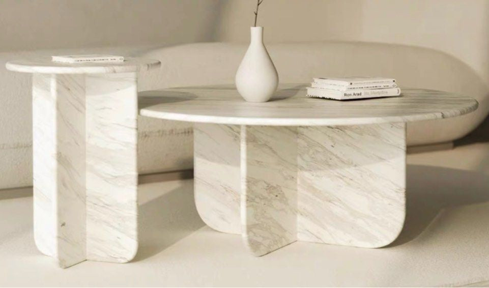 HILBERT Modern Natural Marble Coffee Table