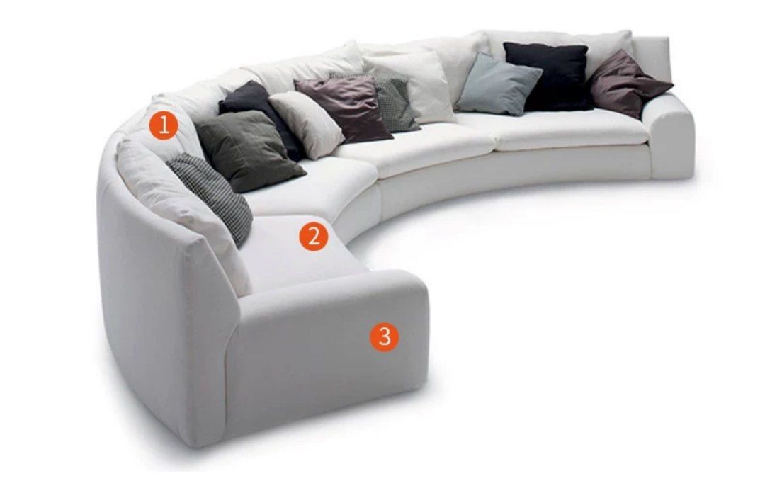 ZODIAC Modern Curved Fabric Sofa
