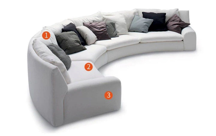ZODIAC Modern Curved Fabric Sofa