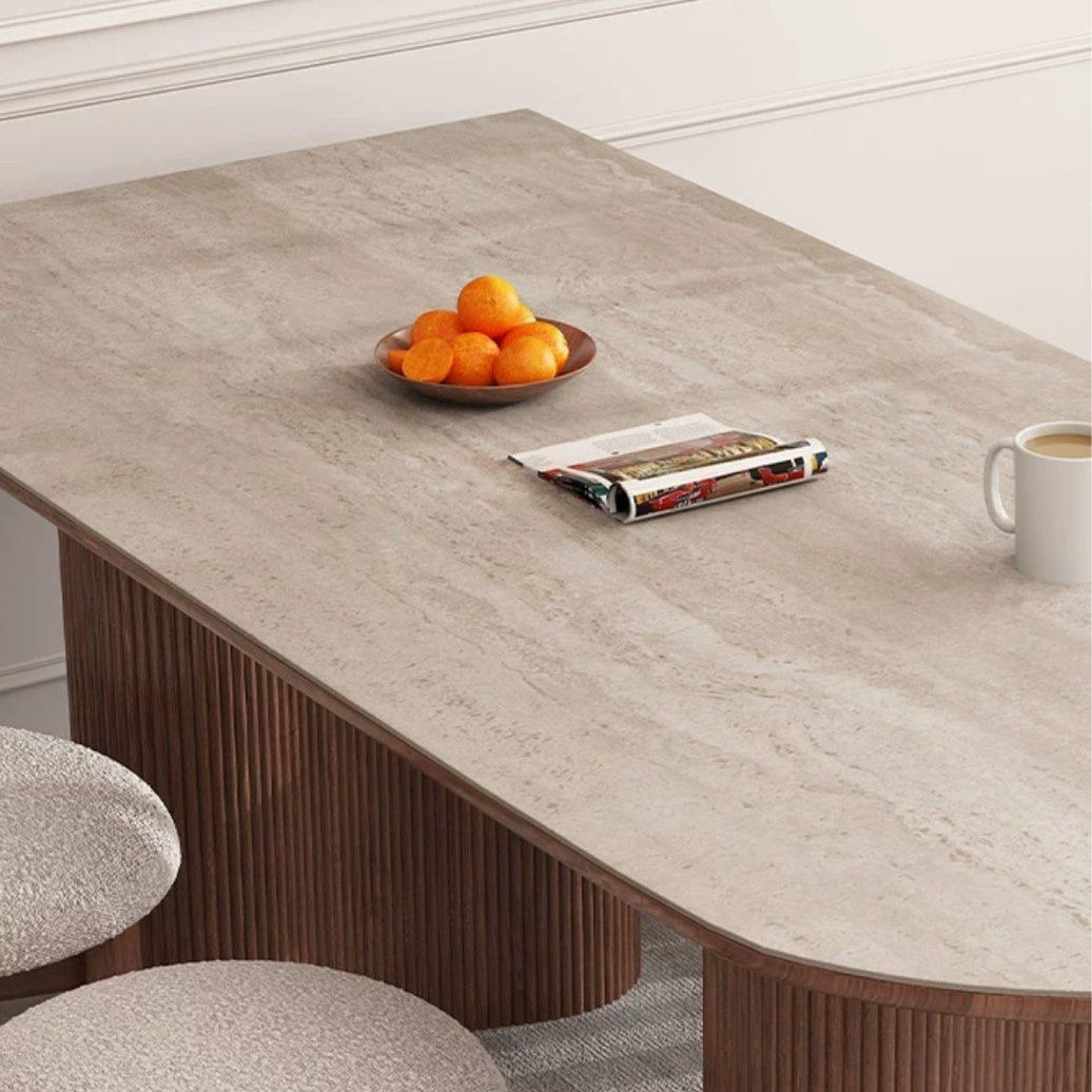 DOBER Wabi Sabi Travertine Dining Table
