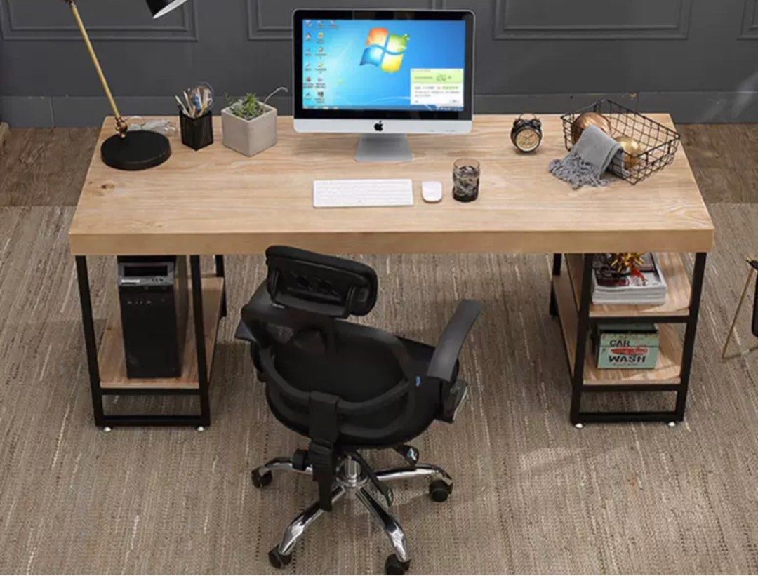HUNTER Modern Industrial Solid Wood Office Table
