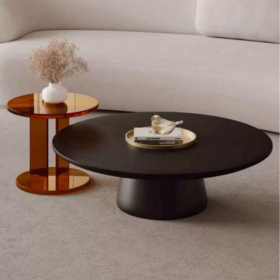 HARLEEN Modern Solid Wood Round Coffee Table