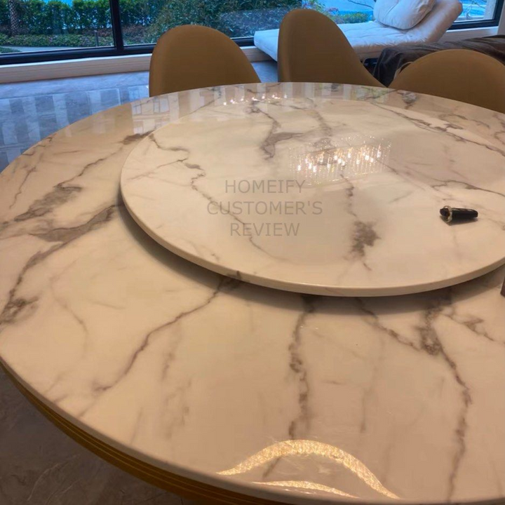 GORDON Luxurious Round Marble Dining Table