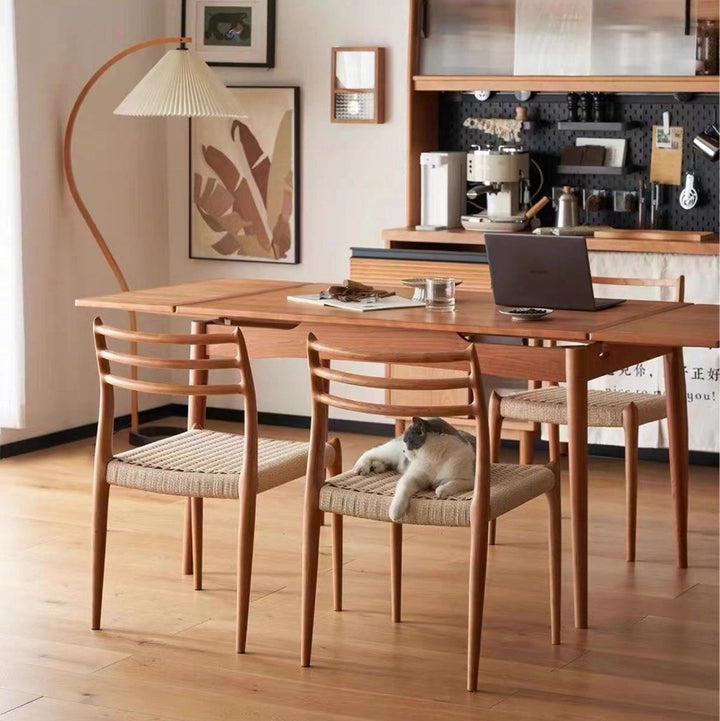 SERIO Solid Wood & Rattan Dining Chair