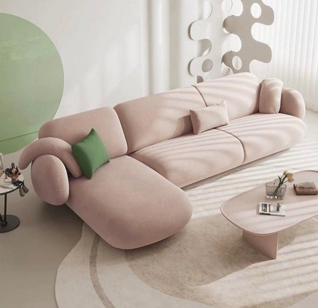 NATH Modern Velvet Sectional Designer Sofa