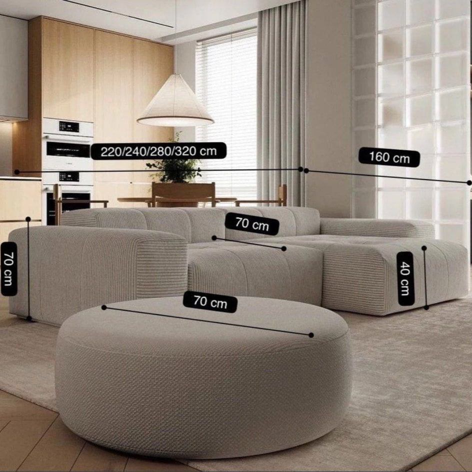 VEANO Modern Sectional Tufted Sofa