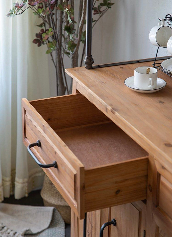HARLING Rustic Solid Wood Tall Cabinet