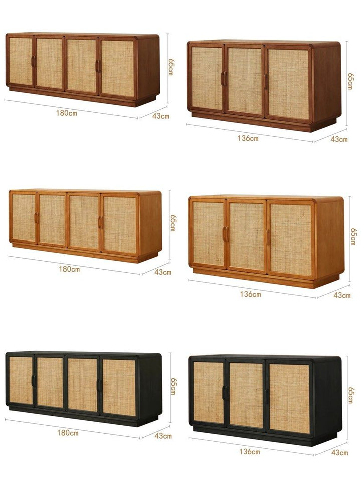 VESARA Rustic Rattan Sideboard