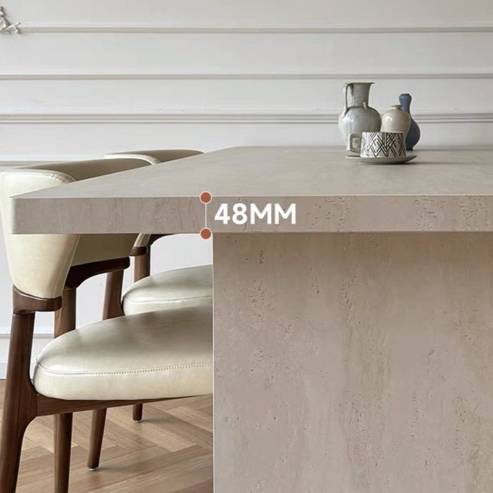 ALEXO Modern Travertine Dining Table