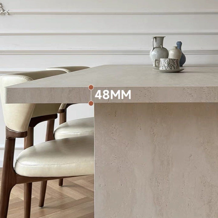 ALEXO Modern Travertine Dining Table