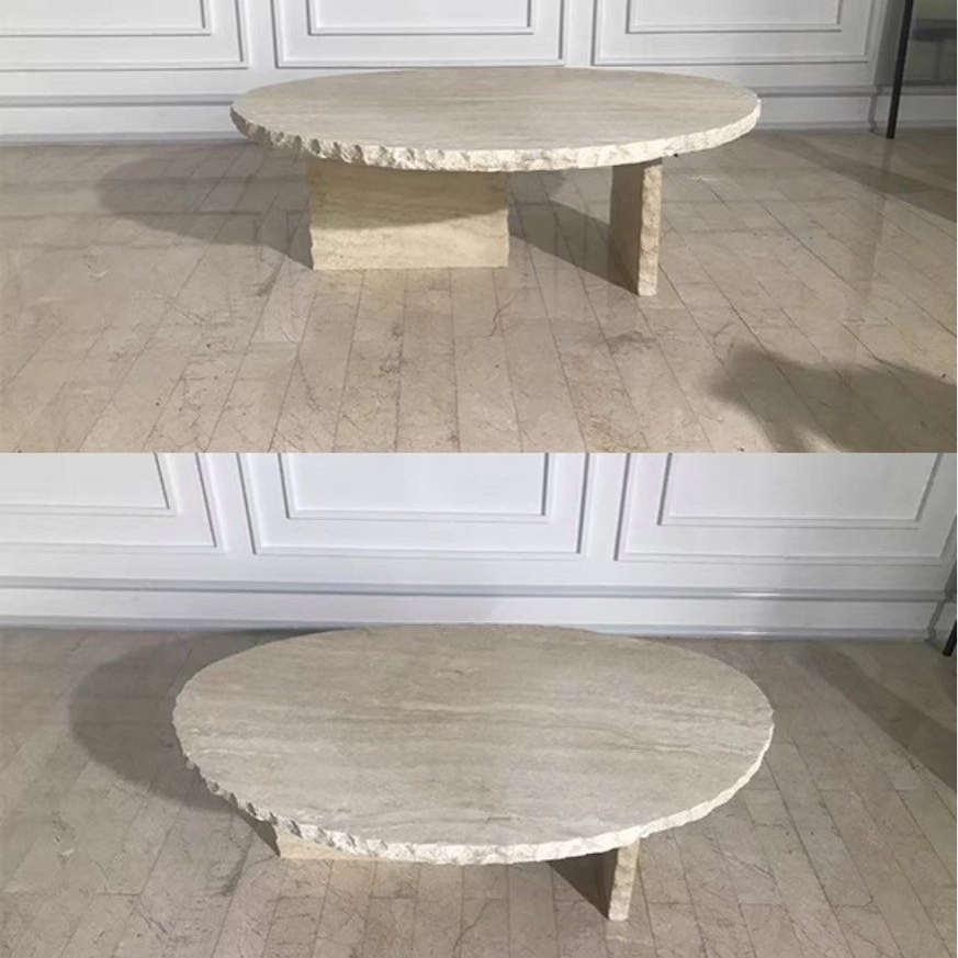 ASKREN Modern Travertine Coffee Table