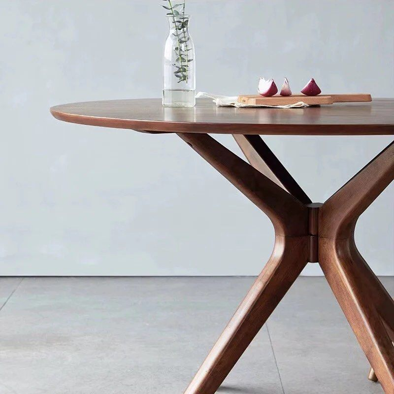 MCGHEE Solid Wood Round Dining Table