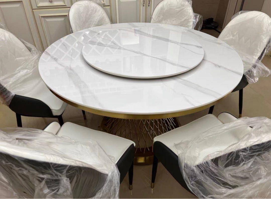 DURHAM Modern Round Marble Dining Table