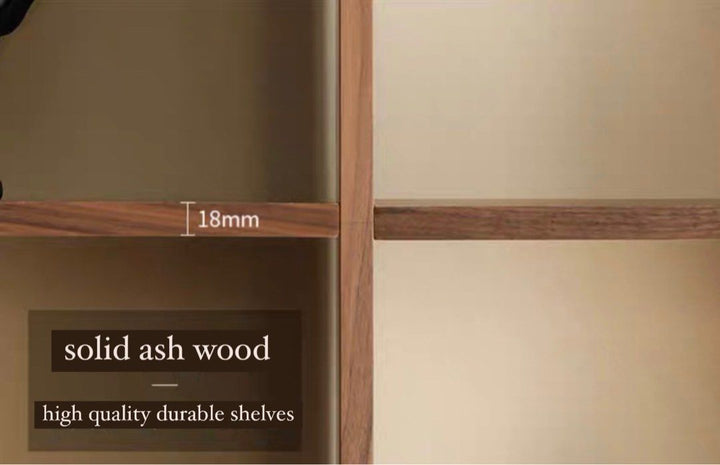 RAINER Rustic Walnut Wood Book Shelf