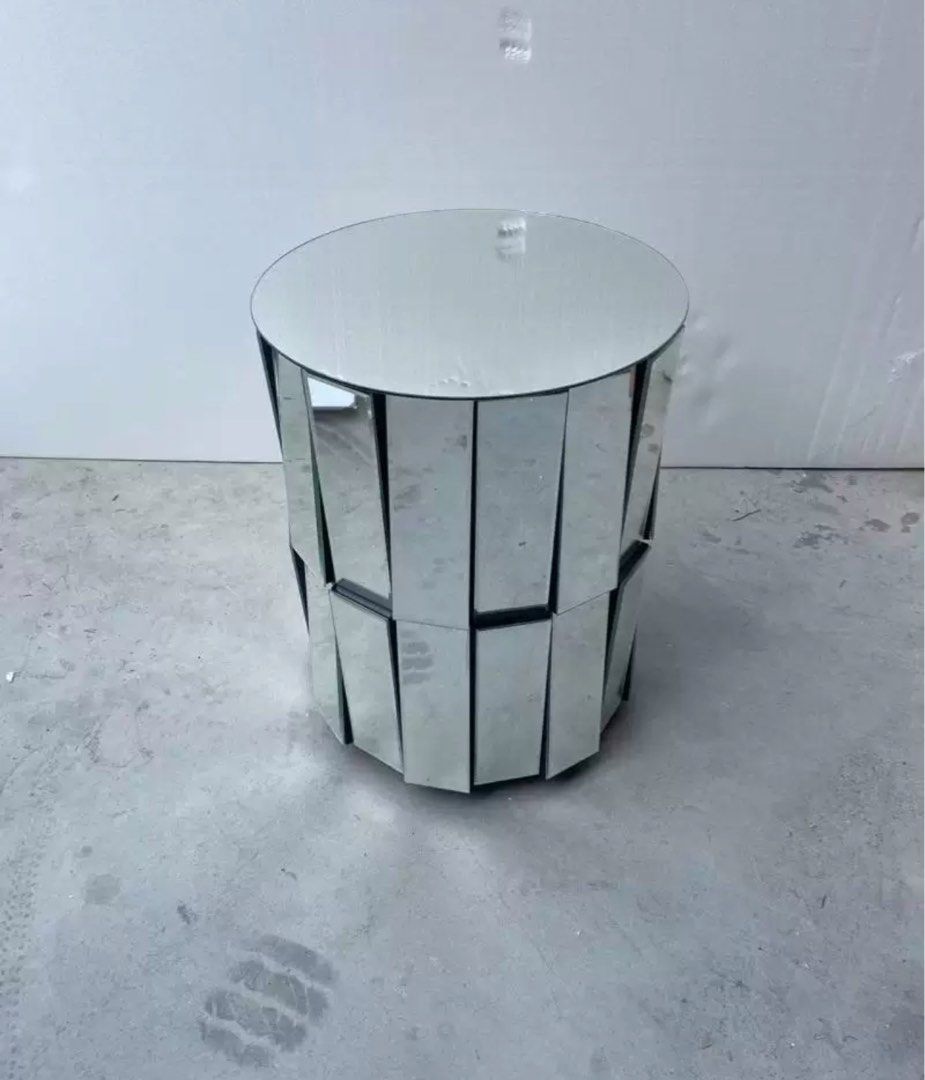 VERNON Modern Mirrored Bedside Table