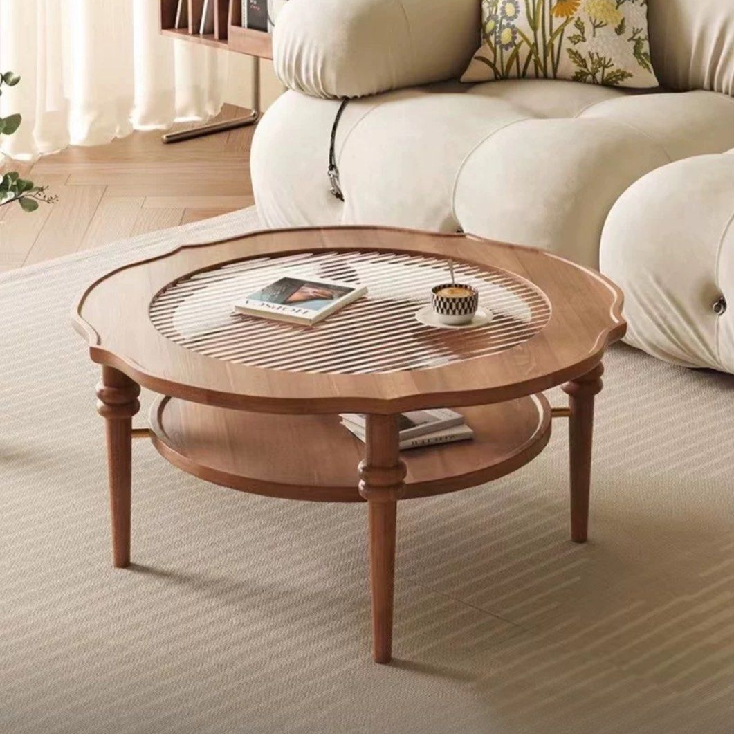 BERG Vintage Solid Wood Round Coffee Table