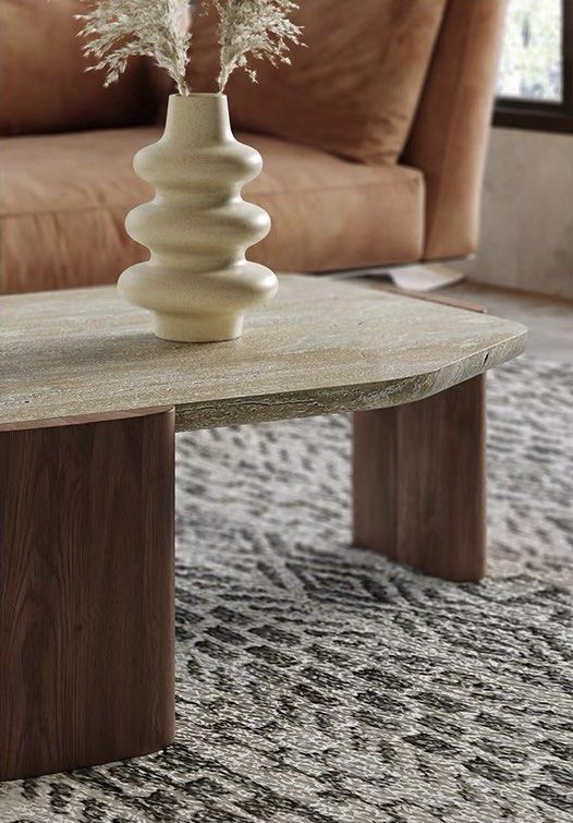 CYRUS Modern Travertine Coffee Table