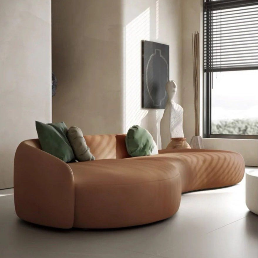 BASTEL Scratch Resistant Leather Curve Sofa