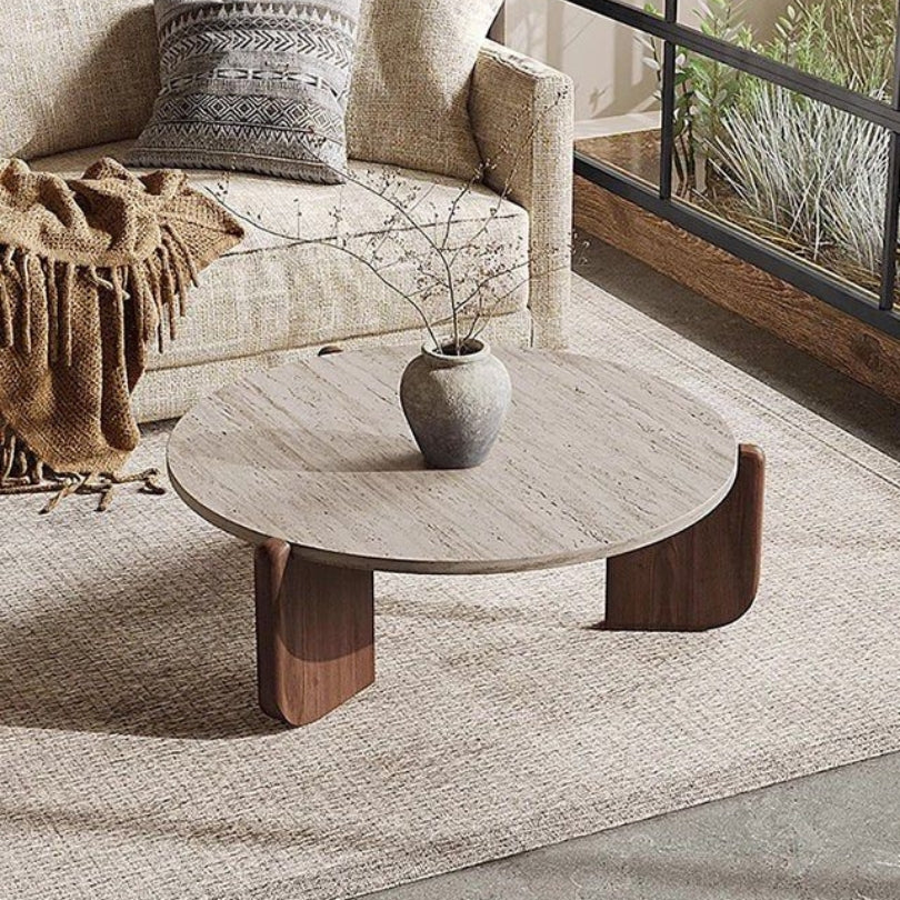 GUETTA Modern Travertine Coffee Table