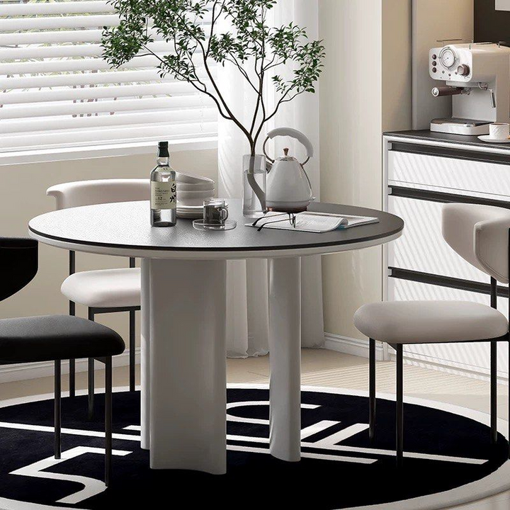MYSA Modern Sintered Stone Round Dining Table