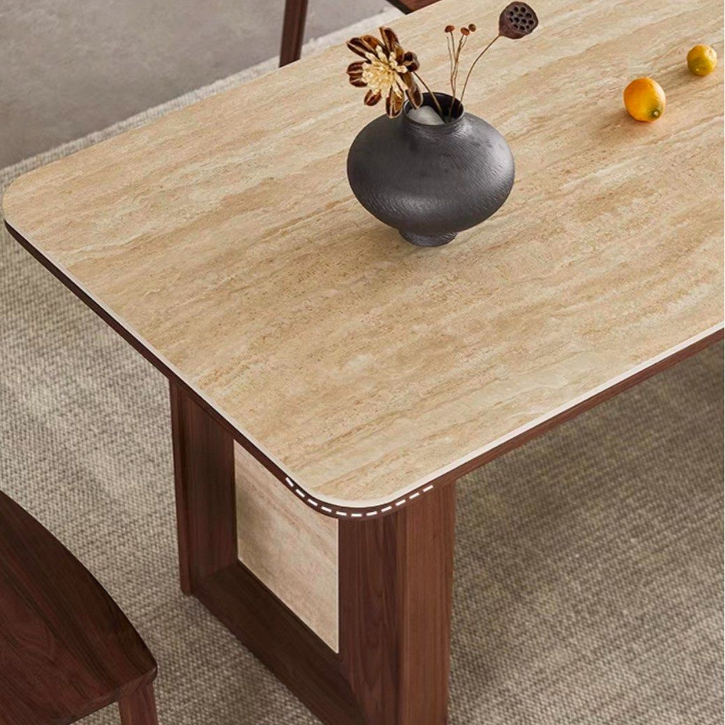 WADI Modern Travertine Dining Table