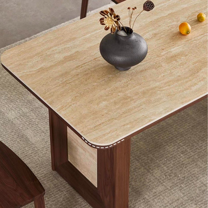 WADI Modern Travertine Dining Table