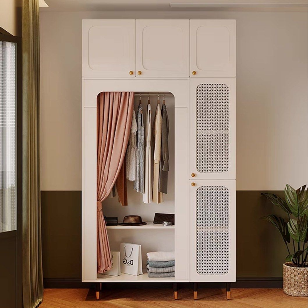 LUCINA Mid-Century Rattan Wardrobe