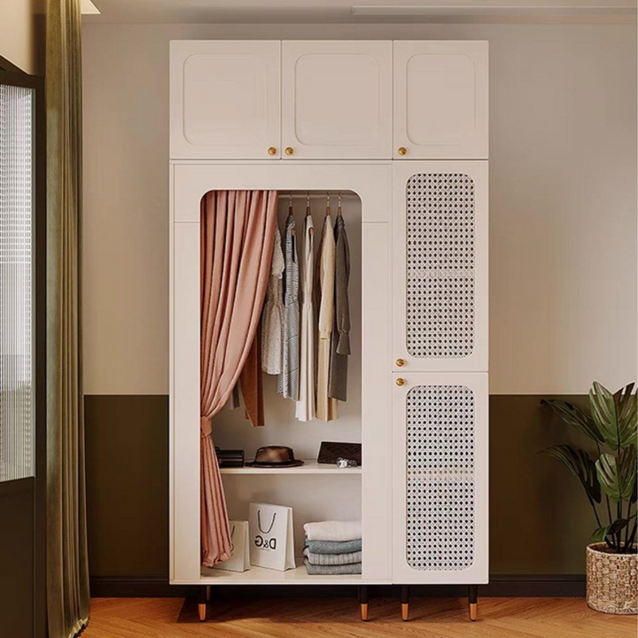 LUCINA Mid-Century Rattan Wardrobe