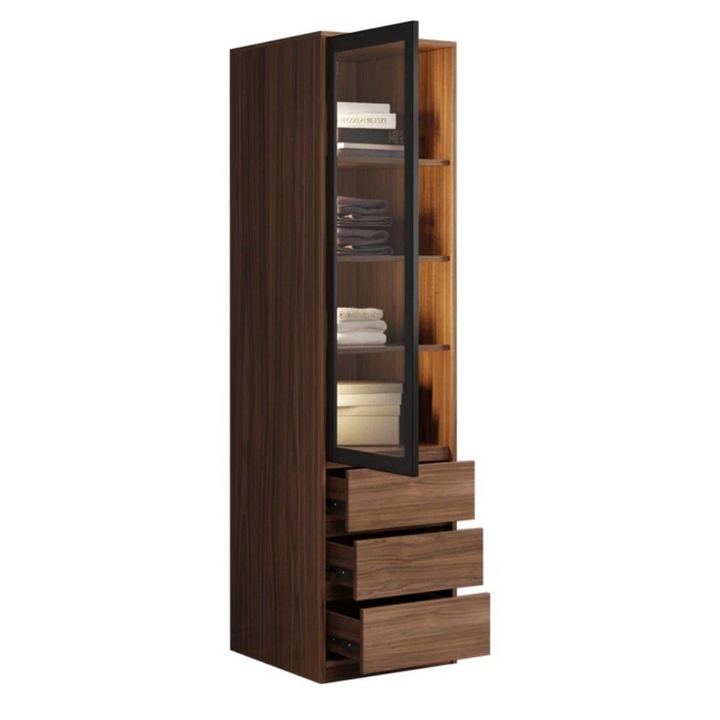 JULIUS Rustic LED Walnut Wardrobe