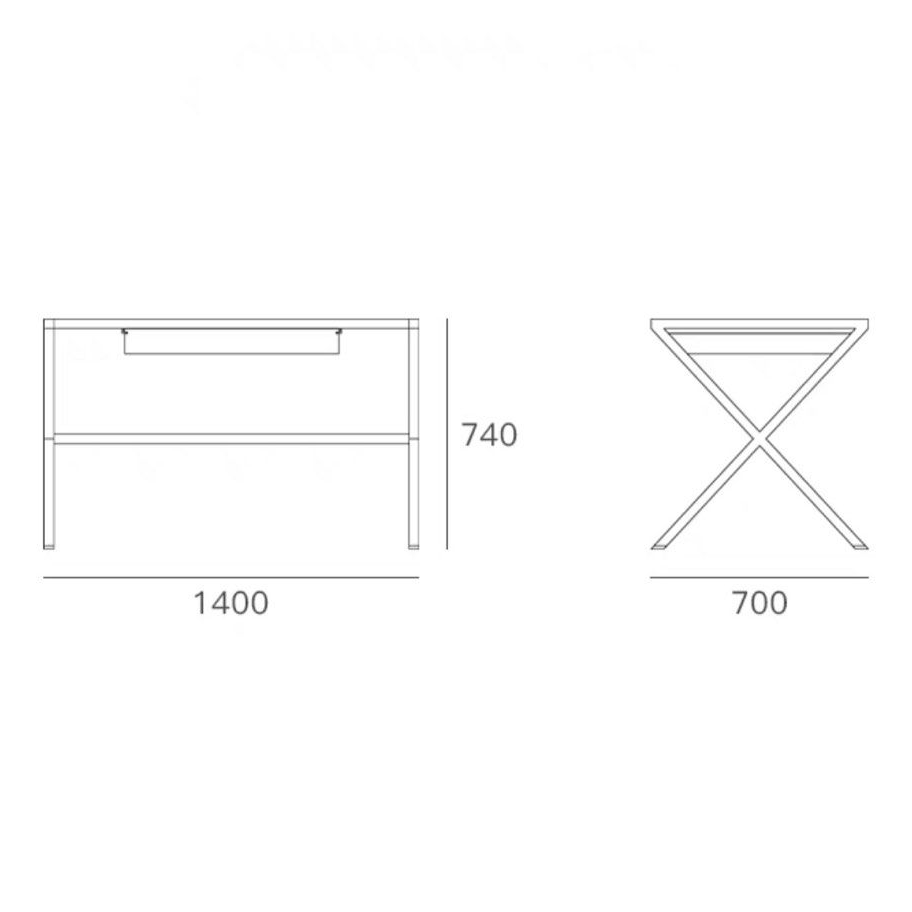 MAXIMILIAN Industrial Glass Study Table