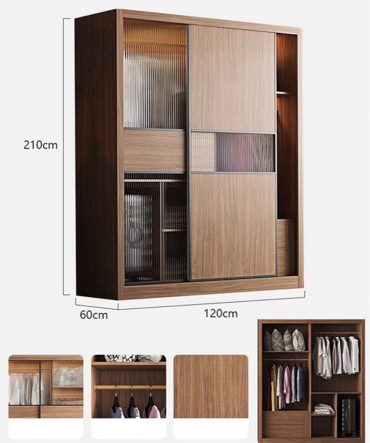 NERVA Modern Walnut Wardrobe