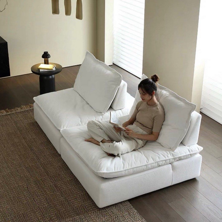 PALVANI Modern Boucle Slider Sofa