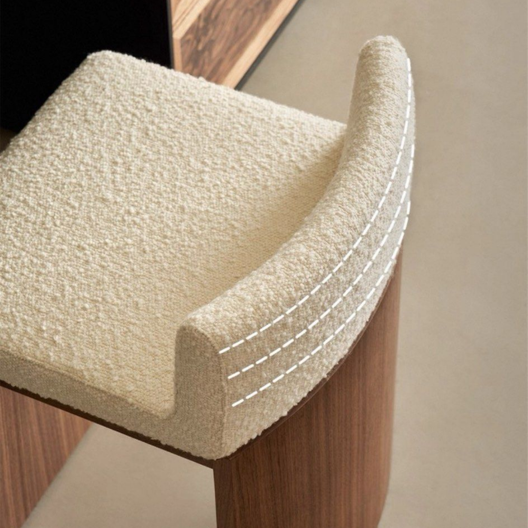 GHAIL Modern Solid Wood Vanity Stool